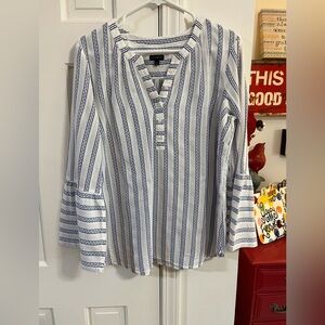 Talbots Blue and White Top, Size L, Like New